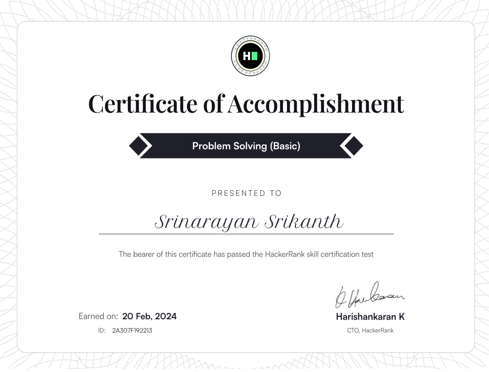 Srinarayan Srikanth Portfolio